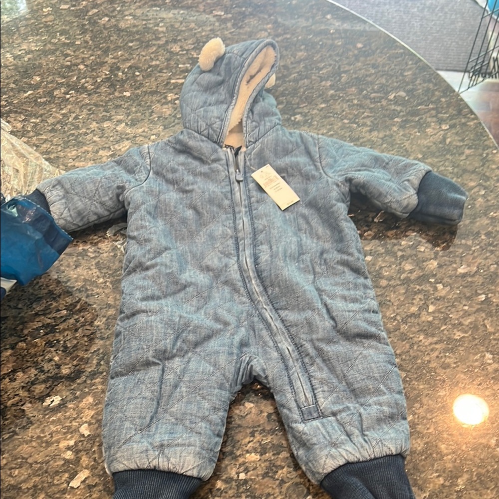 GAP Blue Quilted Kids Bodysuit